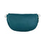 RB1015BZ | Waist bag with removable shoulder strap in Genuine Leather Made in Italy. Attachments with shiny nickel metal snap hooks - Teal color - Dimensions: 24 x 14 x 7-2