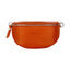 RB1015L | Waist bag with removable shoulder strap in Genuine Leather Made in Italy. Attachments with shiny nickel metal snap hooks - Orange color - Dimensions: 24 x 14 x 7-1