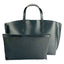 RB1024A | Women's handbag in genuine leather Made in Italy with removable shoulder strap. Large internal removable bag. Polished gunmetal accessories - Black color - Dimensions: 48x31x11 cm-5