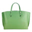 RB1024BF | Women's handbag in genuine leather Made in Italy with removable shoulder strap. Large internal removable bag. Glossy gunmetal accessories - Mint color - Dimensions: 48x31x11 cm-1