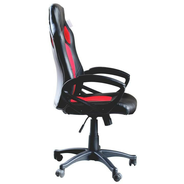 Scaun gamer Basic cu spatar color, Rosu-2