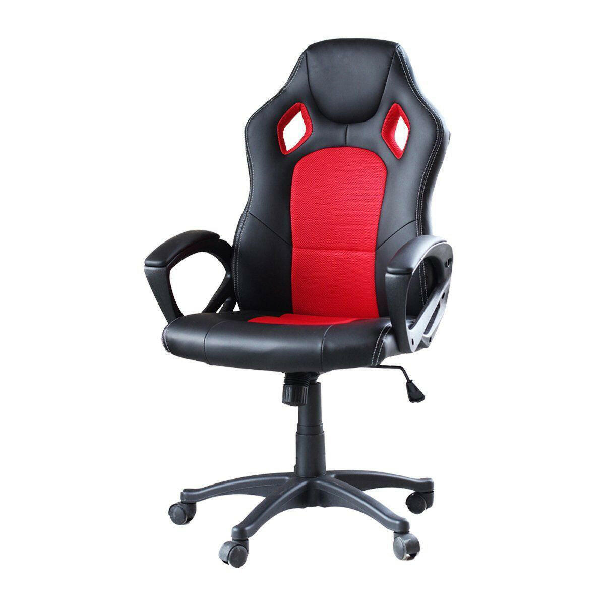 Scaun gamer Basic cu spatar color, Rosu-0