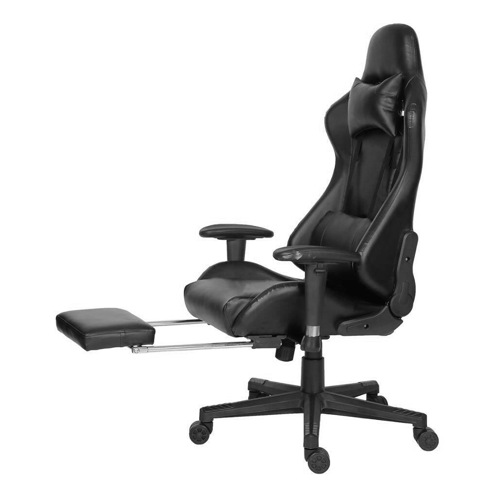 Scaun gaming cu suport pentru picioare, negru-4