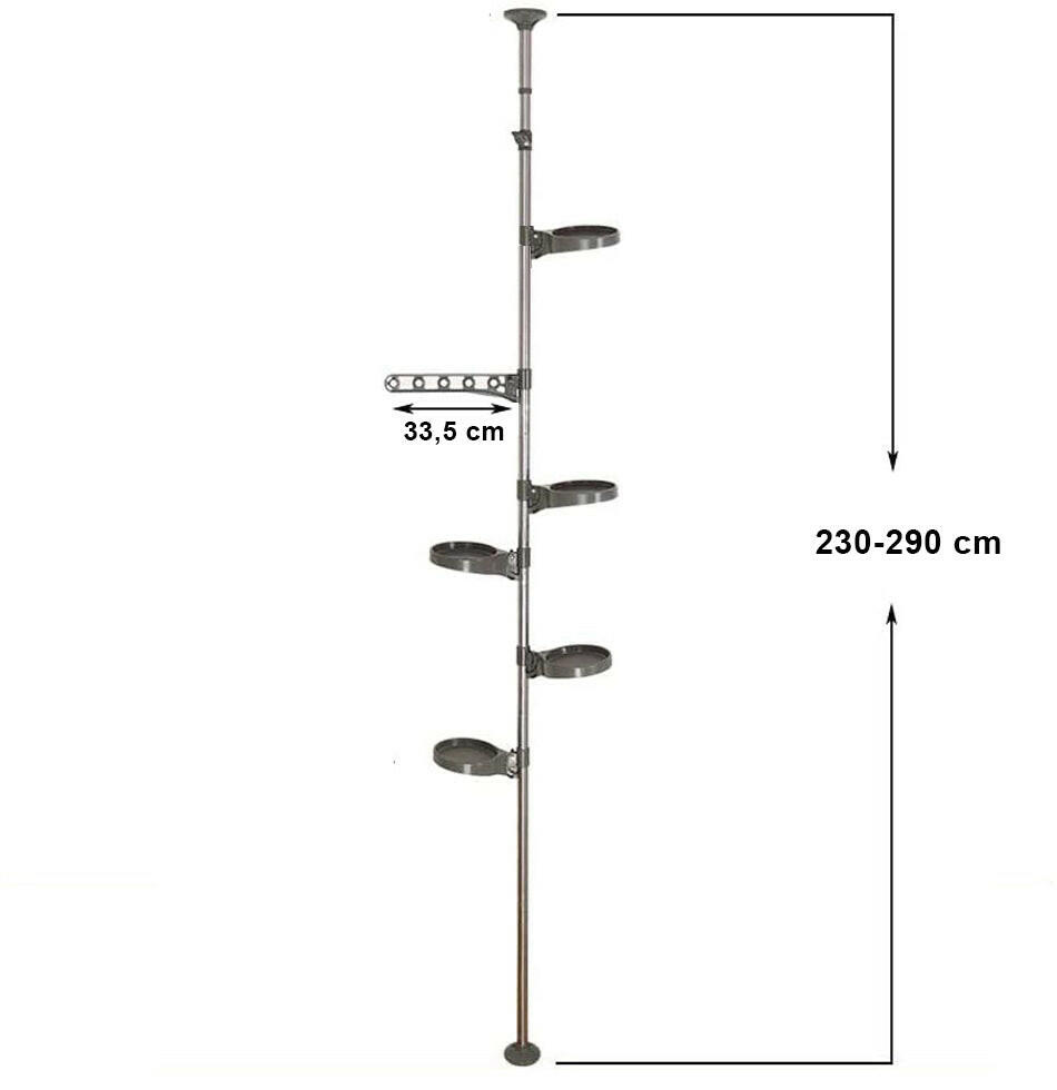 Suport telescopic pentru flori, gri-5