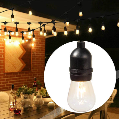Ghirlanda luminoasa decorativa impermeabila, cu 15 becuri LED soclu E27, 14,6 m, alb cald-0